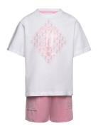 Diamond Ss Tee And Velour Short Set Sets Sets With Short-sleeved T-shirt Pink Juicy Couture