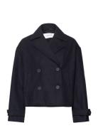 Sophie Short Wool Blend Coat Uldjakke Jakke Navy Bubbleroom