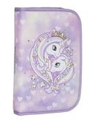 Single Section Pencil Case W/Content, Unicorn Princess Purple Accessories Bags Pencil Cases Purple Beckmann Of Norway