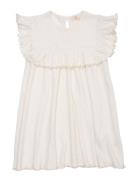 Pointelle Heart Dress W. Ruffle Dresses & Skirts Dresses Casual Dresses Short-sleeved Casual Dresses Cream Copenhagen Colors