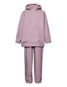 Basic Rainwear Set -Solid Pu Outerwear Rainwear Rainwear Sets Pink CeLaVi