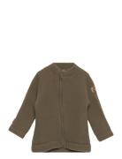 Wool Baby Jacket Outerwear Fleece Outerwear Fleece Jackets Khaki Green Mikk-line