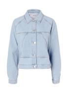 Slfhazel Ls Light Ice Blue Denim Jacket Jakke Denimjakke Blue Selected Femme