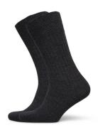 Pe 2Pk Calle Premium Mercerized Wool Rib Underwear Socks Regular Socks Black Panos Emporio