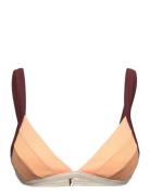 Block Party Spliced Fixed Tri Swimwear Bikinis Bikini Tops Triangle Bikinitops Cream Rip Curl