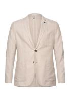 Cotton Linen Blazer Suits & Blazers Blazers Single Breasted Blazers Beige Tom Tailor