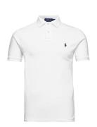 Slim Fit Mesh Polo Shirt Tops Polos Short-sleeved White Polo Ralph Lauren