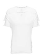 2P S/S V Neck Tops T-Kortærmet Skjorte White Calvin Klein