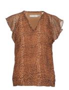 Tanyaiw Top Tops Blouses Short-sleeved Brown InWear