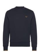 Crew Neck Sweatshirt Tops Sweatshirts & Hoodies Sweatshirts Navy Fred Perry