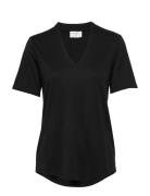 Fqyr-Ss-Bl Tops Blouses Short-sleeved Black FREE/QUENT