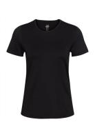 Essential Mesh Detail Tee Sport T-shirts & Tops Short-sleeved Black Casall