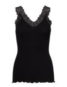 Rwbernadine Sl Lace Top Tops T-shirts & Tops Sleeveless Black Rosemunde