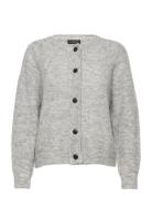 Slflulu Ls Knit Short Cardigan Noos Tops Knitwear Cardigans Grey Selected Femme