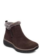 Easy Going-High Zip Shoes Boots Ankle Boots Ankle Boots Flat Heel Brown Skechers