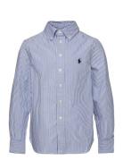 Slim Striped Oxford Shirt Tops Shirts Long-sleeved Shirts Blue Ralph Lauren Kids