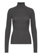 Stretch Ribbed Turtleneck Tops Knitwear Turtleneck Grey Polo Ralph Lauren