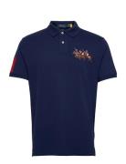 Custom Slim Fit Triple-Pony Polo Shirt Tops Polos Short-sleeved Blue Polo Ralph Lauren
