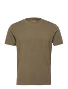 Panos Emporio Bamboo/Cotton Tee Crew Tops T-Kortærmet Skjorte Khaki Green Panos Emporio