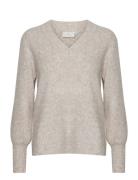 Kamerana Pullover Tops Knitwear Jumpers Beige Kaffe