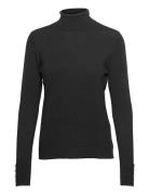 Vijeneve Button L/S Knit Top/Su - Noos Tops Knitwear Turtleneck Black Vila