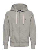 Rl Fleece-Lsl-Knt Tops Sweatshirts & Hoodies Hoodies Grey Polo Ralph Lauren