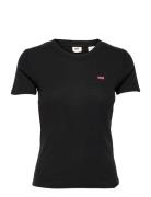 Ss Rib Baby Tee Caviar Tops T-shirts & Tops Short-sleeved Black LEVI´S Women