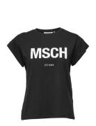 Mschalva Organic Msch Std Tee Tops T-shirts & Tops Short-sleeved Black MSCH Copenhagen