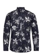 Aop Flower Superflex Shirt L/S Tops Shirts Casual Navy Lindbergh