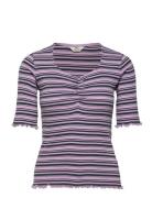 2X2 Cotton Stripe Tinna Tee Tops T-shirts & Tops Short-sleeved Multi/patterned Mads Nørgaard