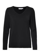 Adeliasz V-N Ls Blouse Tops T-shirts & Tops Long-sleeved Black Saint Tropez