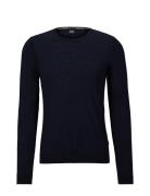 Leno-P Tops Knitwear Round Necks Navy BOSS