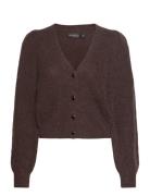 Sltuesday Puf Cardigan Ls Tops Knitwear Cardigans Brown Soaked In Luxury