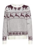 Vicomet L/S Christmas Knit Top/Ka Tops Knitwear Jumpers White Vila