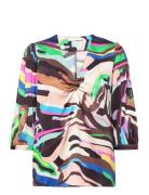 Shirt In Multicolor Zebra Print Tops Blouses Long-sleeved Multi/patterned Coster Copenhagen