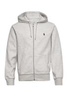 Double-Knit Full-Zip Hoodie Tops Sweatshirts & Hoodies Hoodies Grey Polo Ralph Lauren