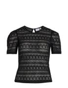 Vichikka Puff O-Neck S/S Top - Noos Tops T-shirts & Tops Short-sleeved Black Vila
