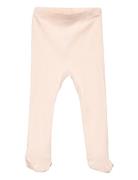 Baby Rib Tights W. Feet Bottoms Trousers Pink Copenhagen Colors