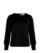 Viellette O-Neck L/S Top/Su - Noos Tops Blouses Long-sleeved Black Vila