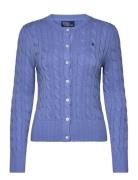 Cable-Knit Cotton Crewneck Cardigan Tops Knitwear Cardigans Blue Polo Ralph Lauren
