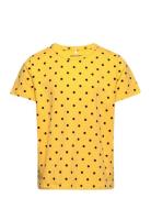 Polka Dot Ss Tee Tops T-Kortærmet Skjorte Yellow Mini Rodini