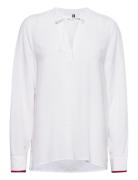 Vis Crepe Global Stp Blouse Tops Blouses Long-sleeved White Tommy Hilfiger