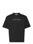 Space Dye Logo Mod Comf T-Shirt Tops T-Kortærmet Skjorte Black Calvin Klein