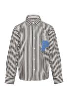 Striped Artwork Shirt Tops Shirts Long-sleeved Shirts Multi/patterned Tom Tailor