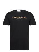 Copenhagen Print Tee S/S Tops T-Kortærmet Skjorte Black Lindbergh