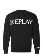 Sweater Regular Pure Logo Tops Sweatshirts & Hoodies Sweatshirts Black Replay