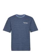 Textured Stripe T-Shirt Tops T-Kortærmet Skjorte Navy Penfield
