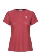 Q Speed Jacquard Short Sleeve Sport T-shirts & Tops Short-sleeved Red New Balance