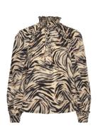 Cmfrill-Shirt Tops Blouses Long-sleeved Multi/patterned Copenhagen Muse