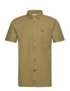 Cotton Slub Short Sleeve Shirt Tops Shirts Short-sleeved Khaki Green Lyle & Scott